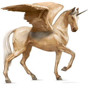 winged riding unicorn dun