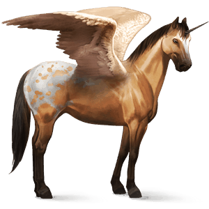 winged riding unicorn paint horse chestnut tobiano