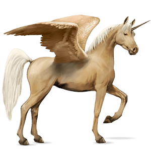 winged riding unicorn akhal-teke palomino