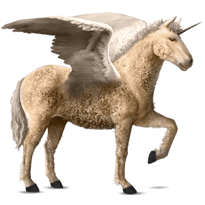 winged riding unicorn palomino overo