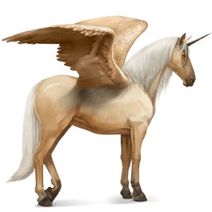 winged riding unicorn cremello