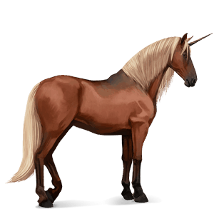 riding unicorn purebred spanish horse chestnut