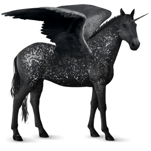 winged riding unicorn black