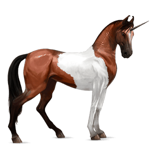 riding unicorn paint horse liver chestnut tobiano