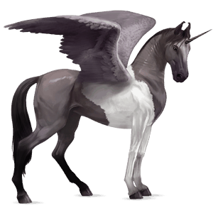 winged riding unicorn mouse grey tobiano