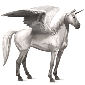 winged riding unicorn akhal-teke cremello