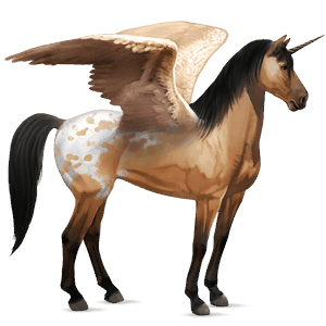 winged riding unicorn mustang liver chestnut