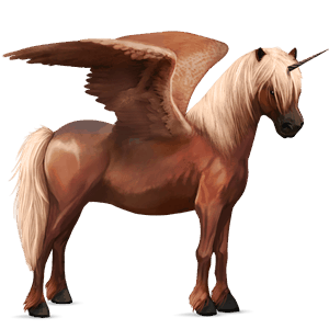 winged unicorn pony  chestnut