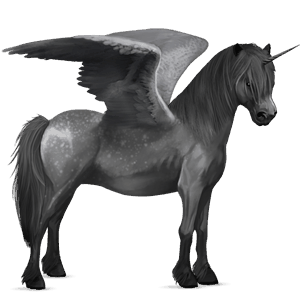 winged unicorn pony  chestnut tobiano