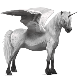 winged unicorn pony  light grey