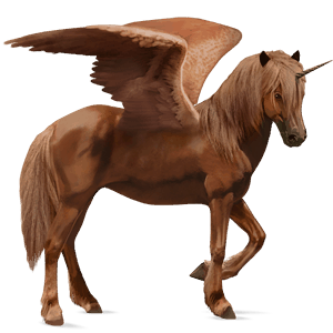 winged riding unicorn arabian horse flaxen chestnut 
