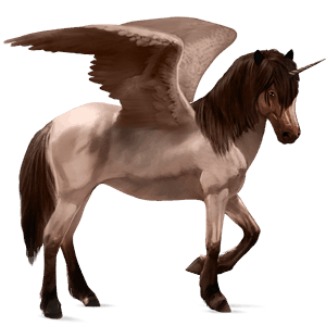 winged riding unicorn icelandic horse roan