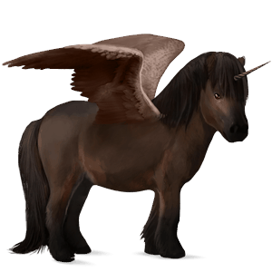 winged unicorn pony  dark bay