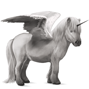 winged unicorn pony  kerry bog light grey
