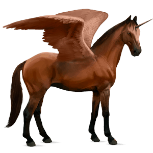 winged riding unicorn holsteiner chestnut