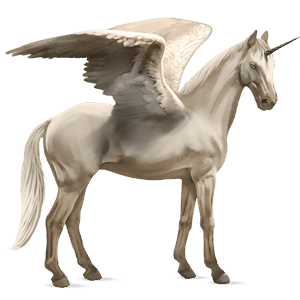 winged riding unicorn tennessee walker cremello