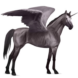 winged riding unicorn thoroughbred dark bay