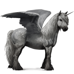 winged riding unicorn bay
