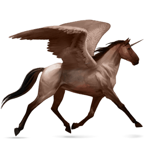 winged riding unicorn akhal-teke roan