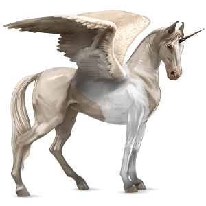 winged riding unicorn cremello