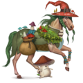 riding horse mushroom witch