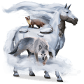 riding unicorn black