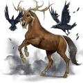 riding pegasus paint horse chestnut overo